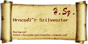 Hrncsár Szilveszter névjegykártya