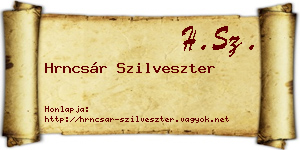 Hrncsár Szilveszter névjegykártya